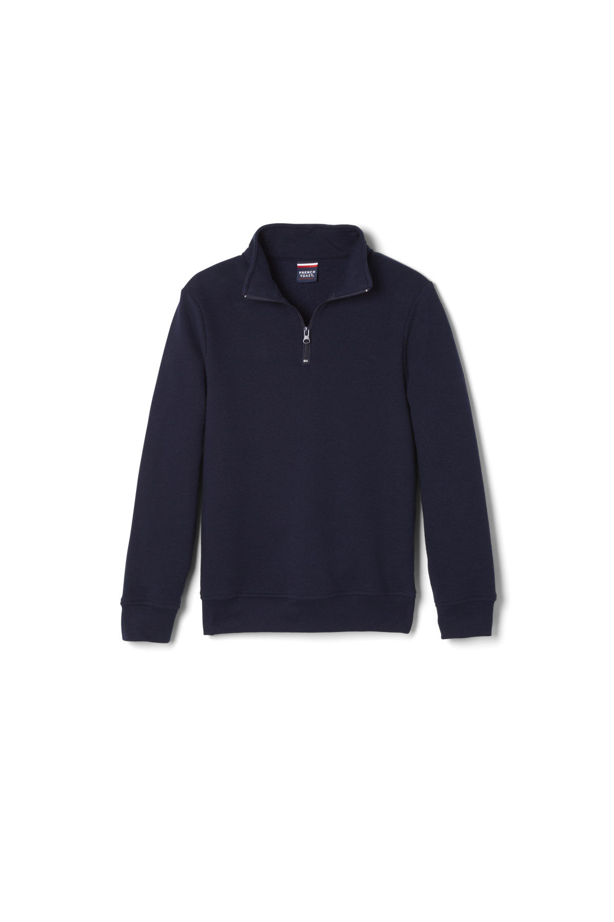 Boys Quarter-Zip Fleece Sweatshirt - Navy, Black & Gray | French