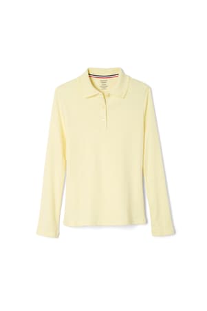  of Long Sleeve Fitted Interlock Polo with Picot Collar (Feminine Fit) 