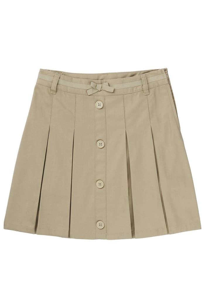 front view of  Bow Front Pleated Skort