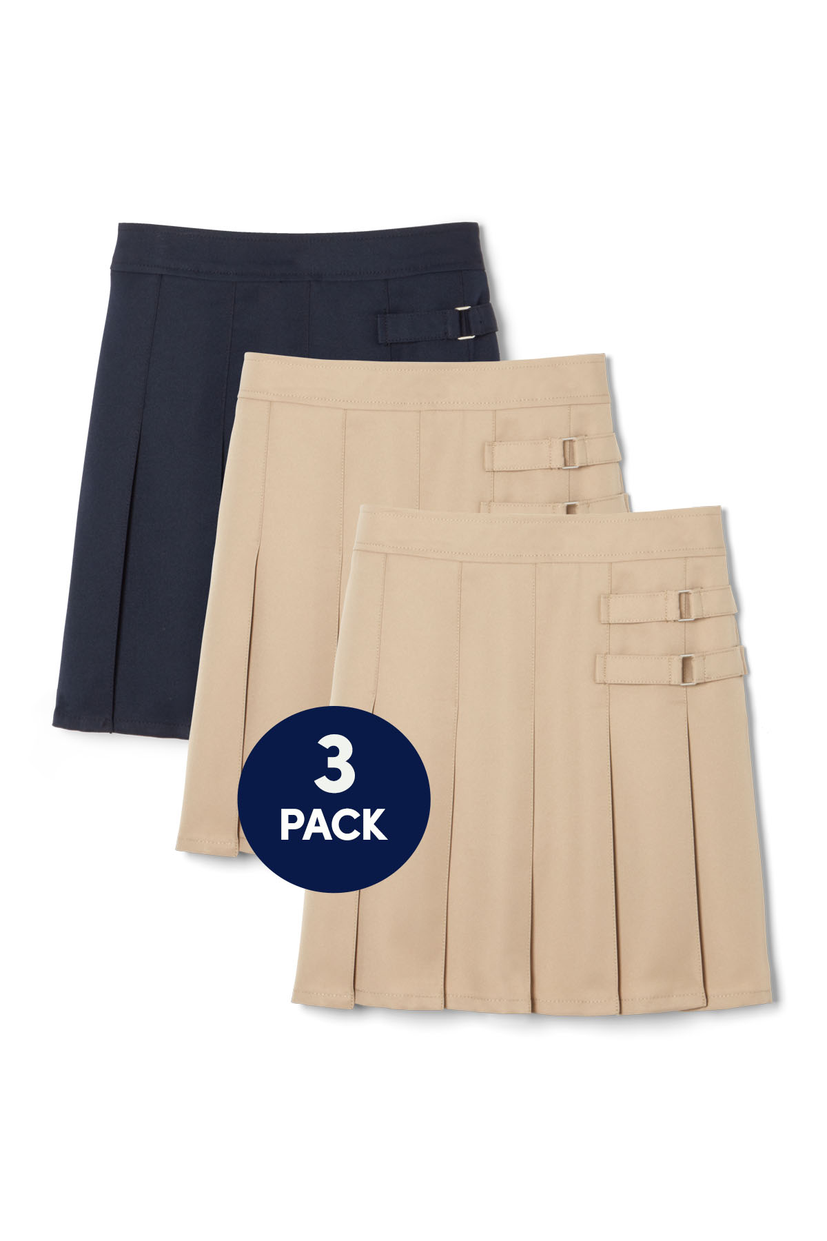 Two-tab skorts. 3 pack