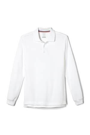 front view of  3-Pack Long Sleeve Pique Polo