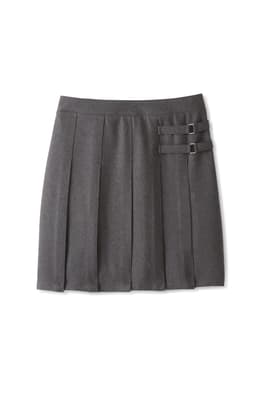 front view of  Pleated Two-Tab Skirt