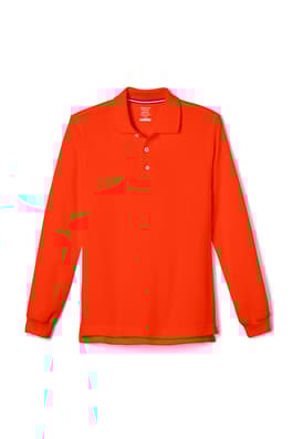 front view of  Long Sleeve Pique Polo - FINAL SALE