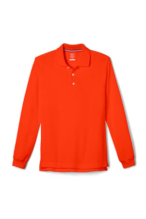 front view of  Long Sleeve Pique Polo - FINAL SALE