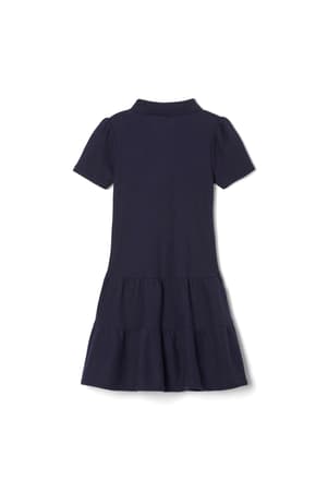 back view of  Ruffled Pique Polo Dress