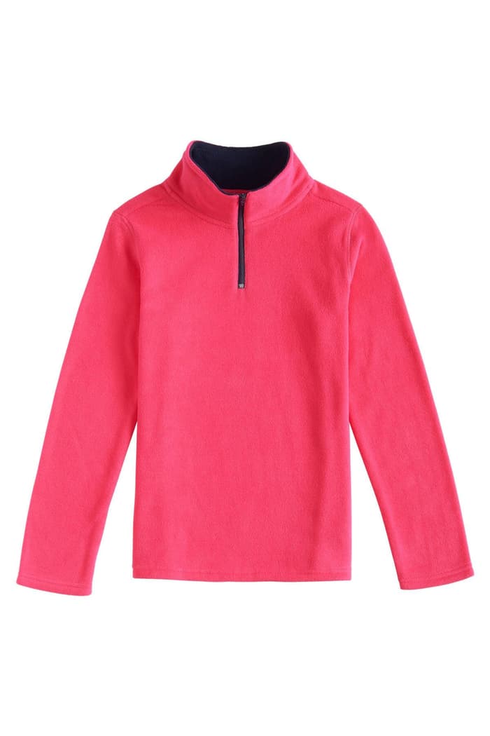 front view of  Girls Solid Microfleece Pullover