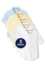 front view of multipack of  5-Pack Short Sleeve Oxford Shirt opens large image - 1 of 4