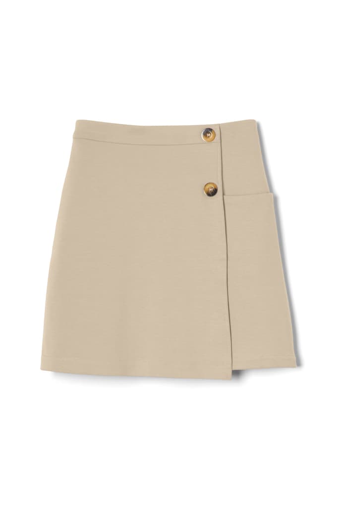 front view of  Pull-On Stretch Ponte Skort with Pocket