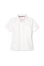 front view of  Adult Short Sleeve Oxford Blouse with Princess Seams opens large image - 1 of 2