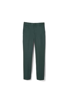 front view of  Green Flat Front Double Knee Pant - FINAL SALE