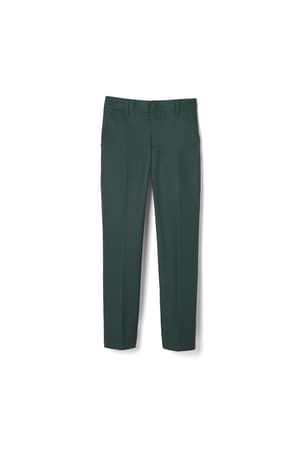 front view of  Green Flat Front Double Knee Pant - FINAL SALE