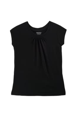 front view of  Girls Short Sleeve Crew Neck Tee Coral 3-Pack