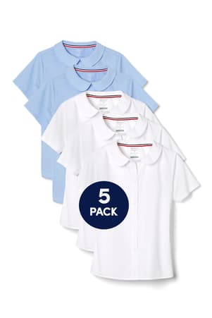 Short sleeve peter pan blouses. 5 pack of  5-Pack Short Sleeve Modern Peter Pan Blouse