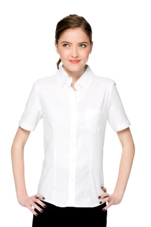 front view of  Lee Short Sleeve Oxford Blouse