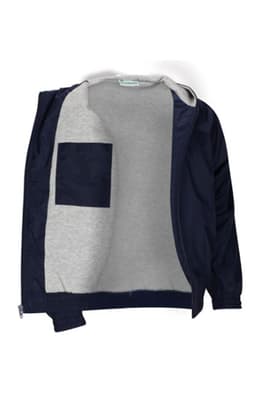 back view of  Unisex Zip Front Bomber Jacket