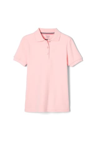 front view of  Short Sleeve Fitted Interlock Polo with Picot Collar (Feminine Fit)