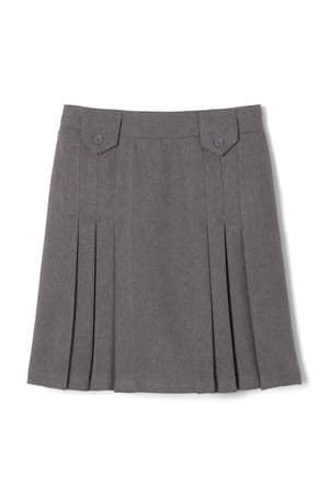 Girls Front Pleated Skirt with Tabs - French Toast