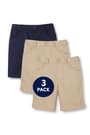 Girls&#39; pull-on shorts. 3 pack of  3-Pack Girls' Pull-On Twill Short opens large image - 1 of 3