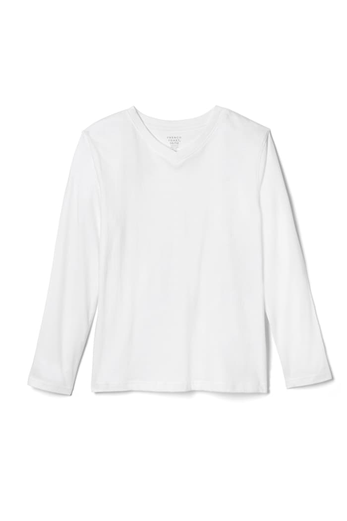 front view of  Long Sleeve V-Neck Tee Shirt