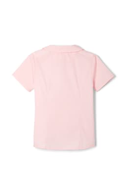  of Pink Short Sleeve Peter Pan Blouse 