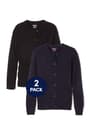 Front view of 2-Pack Anti-Pill Crew Neck Cardigan Sweater opens large image - 1 of 3