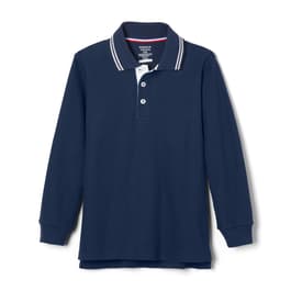 front view of  Long Sleeve Pique Polo Shirt with Harmony Logo