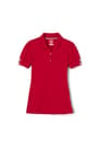 front view of  Short Sleeve Jersey Polo with Rhinestone Buttons opens large image - 1 of 2