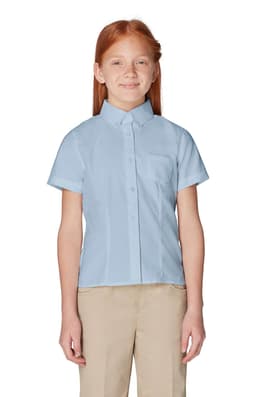  of Short Sleeve Oxford Blouse with Princess Seams 