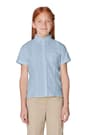front on figure view of  Short Sleeve Oxford Blouse with Princess Seams opens large image - 2 of 4