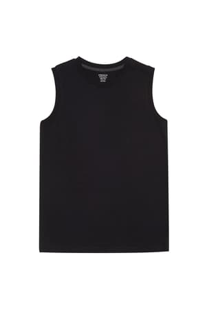 front view of  Sleeveless Solid Muscle Tee