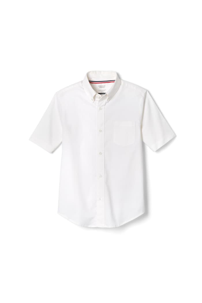 Youth Boy's IZOD Short Sleeve Oxford Uniform Shirt White 