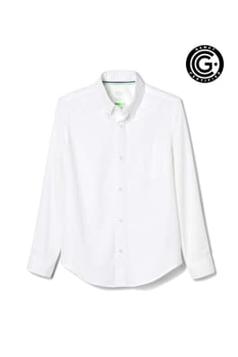 front view of  Adaptive Long Sleeve Oxford Shirt