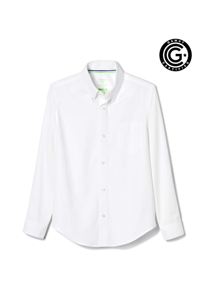 front view of  Adaptive Long Sleeve Oxford Shirt