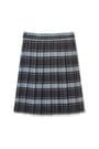 back view of  At The Knee Plaid Pleated Skirt opens large image - 2 of 2