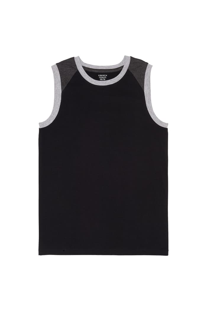 front view of  Sleeveless Colorblock Muscle Tee