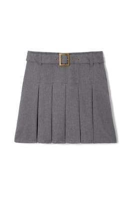  of Pleated Skort with Square Buckle Belt 