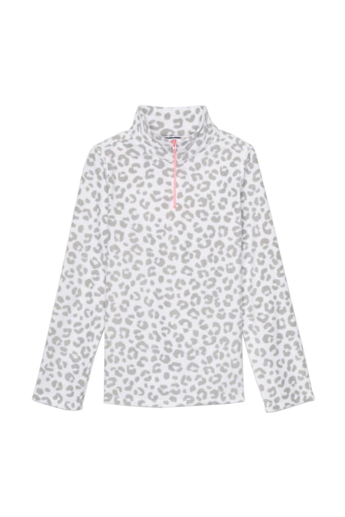 front view of  Leopard Print Microfleece Pullover