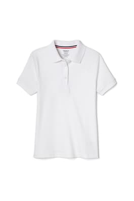 front view of  5-Pack Short Sleeve Interlock Polo with Picot Collar (Feminine Fit)