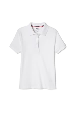 front view of  3-Pack Short Sleeve Interlock Polo with Picot Collar (Feminine Fit)