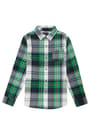 front view of  Long Sleeve Green Plaid Flannel Shirt opens large image - 1 of 1