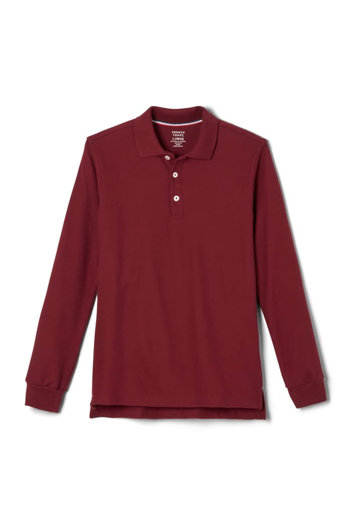 Essentials Men's Slim-Fit Long-Sleeve Pique Polo