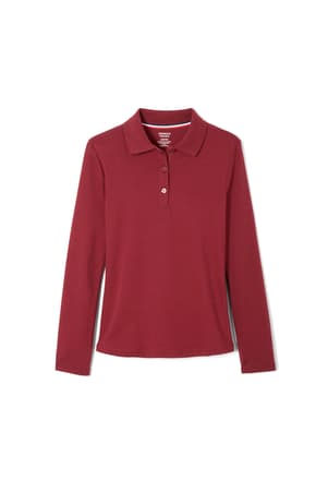  of Long Sleeve Fitted Interlock Polo with Picot Collar (Feminine Fit) 