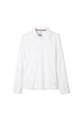 front view of  5-Pack Long Sleeve Interlock Polo with Picot Collar (Feminine Fit) opens large image - 4 of 4