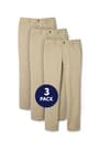 Front view of 3-Pack Girls' Straight Fit Stretch Twill Pant  - 1 of 3