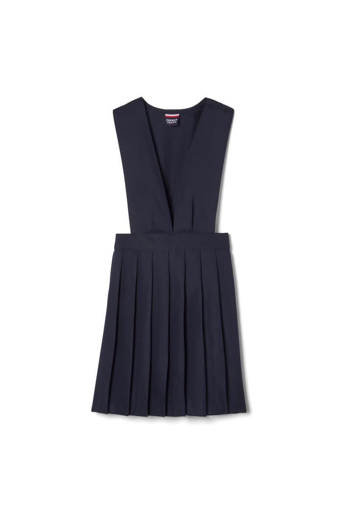 Front view of V-Neck Pleated Jumper 