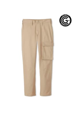 front view of  Boys' Adaptive Seated Straight Fit Stretch Twill Pant with Thigh Pocket