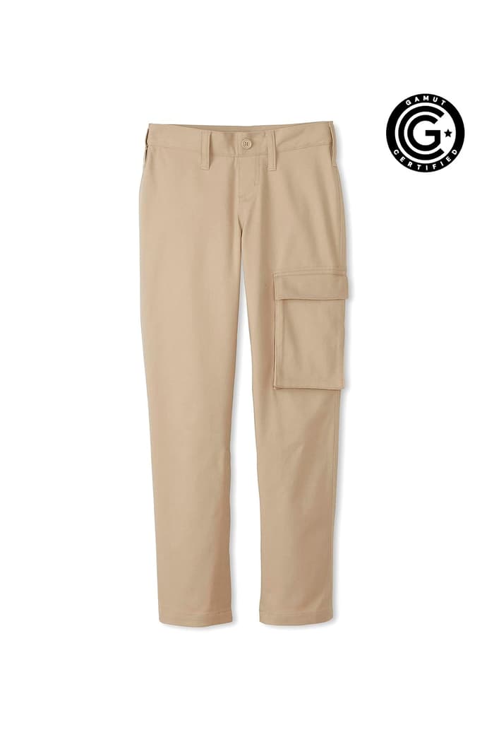 front view of  Boys' Adaptive Seated Straight Fit Stretch Twill Pant with Thigh Pocket