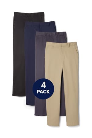 Boys&#39; relaxed fit pants. 4 pack of  4-Pack Relaxed Fit Twill Pant