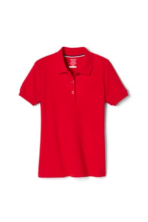 front view of  3-Pack Short Sleeve Interlock Polo with Picot Collar (Feminine Fit)