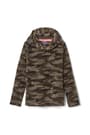 front view of  Green Camo Print Hooded Microfleece opens large image - 1 of 1